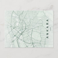 Mapa minimalista de Ankara Turquía