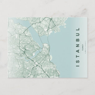 Postal Mapa minimalista de Estambul Turquía