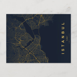 Postal Mapa minimalista de Estambul Turquía