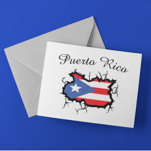 Postal Mapa mínimo de Puerto Rico Bandera nacional