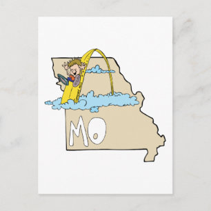 Postal Mapa Missouri MO con Personalizado del Arco de San