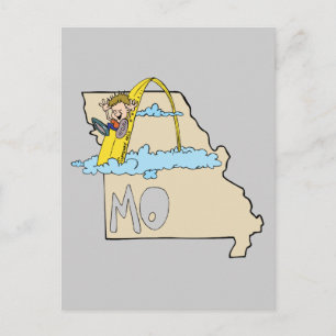 Postal Mapa Missouri MO con Personalizado del Arco de San