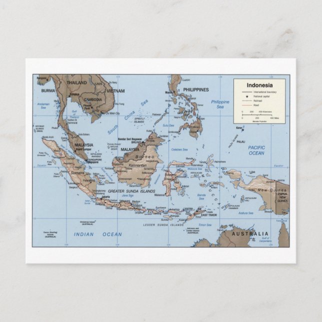 Postal Mapa moderno de Indonesia (Anverso)