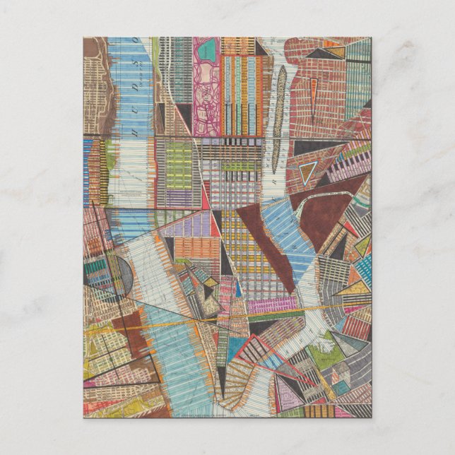 Postal Mapa moderno de Nueva York II (Anverso)