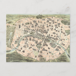 Postal Mapa monumental de París de Nouveau