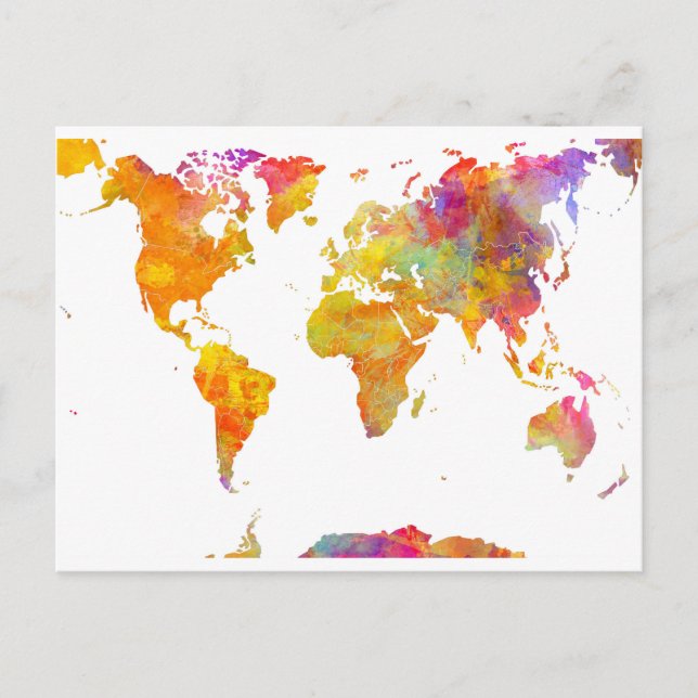 Postal mapa mundial (Anverso)