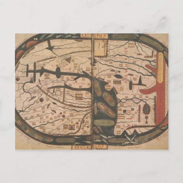 Postal Mapa mundial (Anverso)