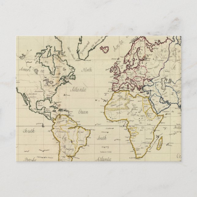 Postal Mapa mundial (Anverso)