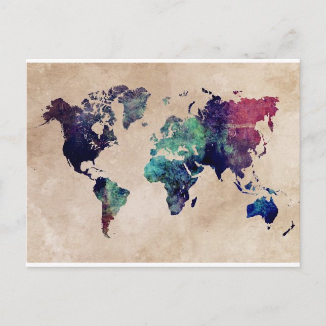 Postal mapa mundial 10 (Anverso)