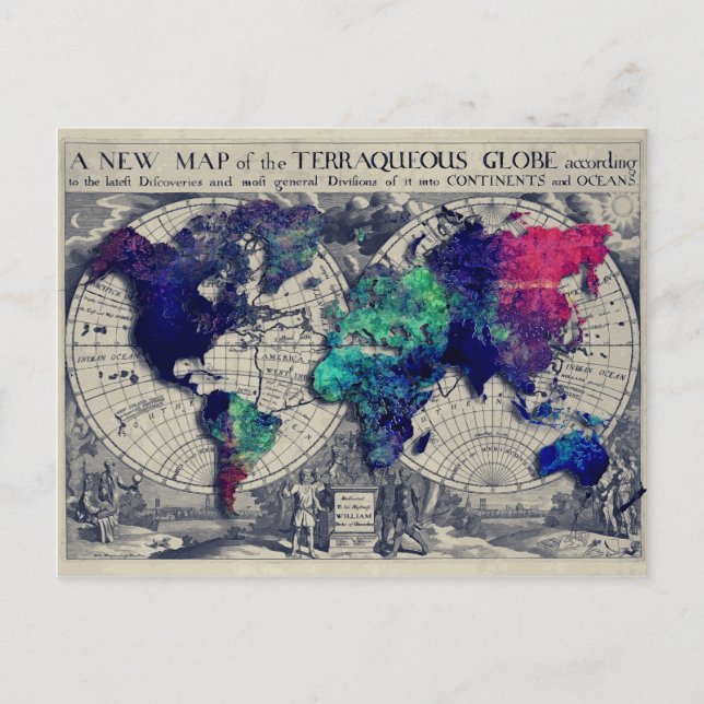 Postal mapa mundial 15 (Anverso)