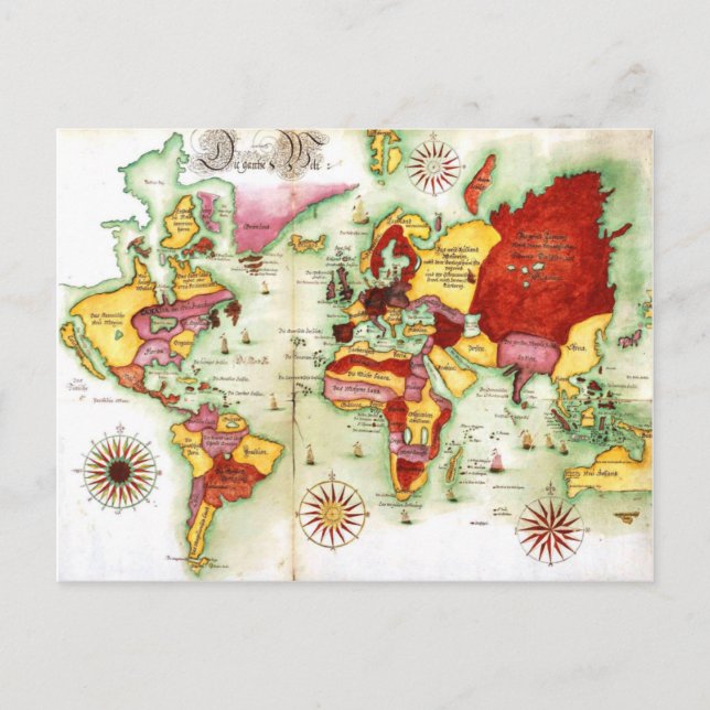 Postal Mapa Mundial 1675 (Anverso)