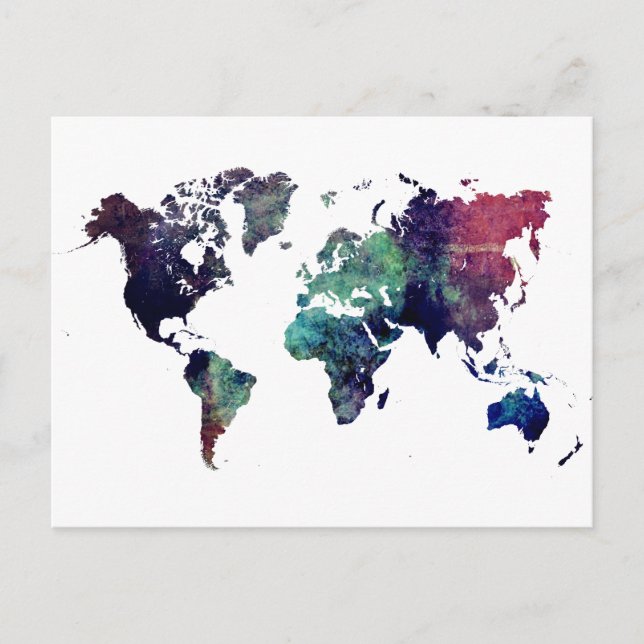 Postal mapa mundial 6 (Anverso)