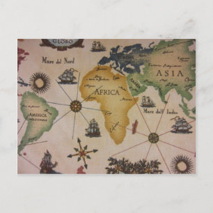Postal Mapa Mundial - África