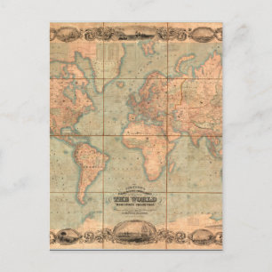Postal Mapa Mundial Antiguo 4