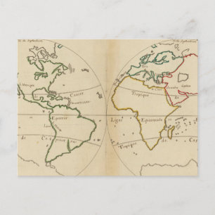 Postal Mapa mundial con trópicos