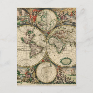 Postal Mapa Mundial de 1689