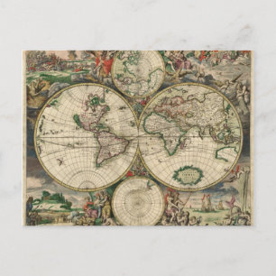 Postal Mapa Mundial de 1689