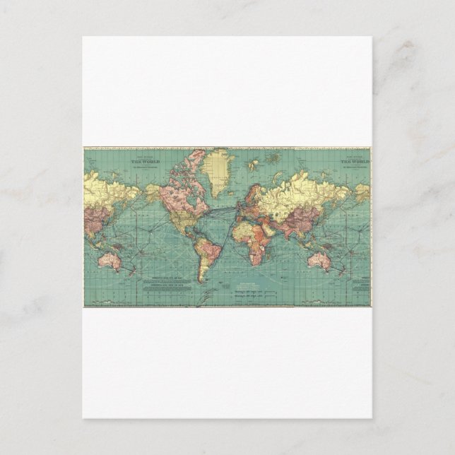 Postal Mapa mundial de 1919 (Anverso)