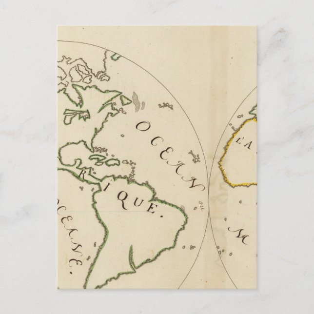 Postal Mapa mundial de 4 partes (Anverso)