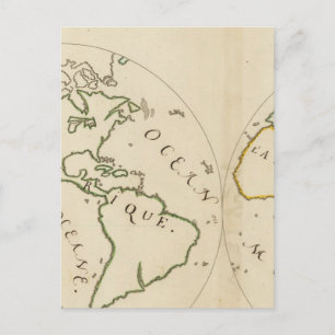 Postal Mapa mundial de 4 partes