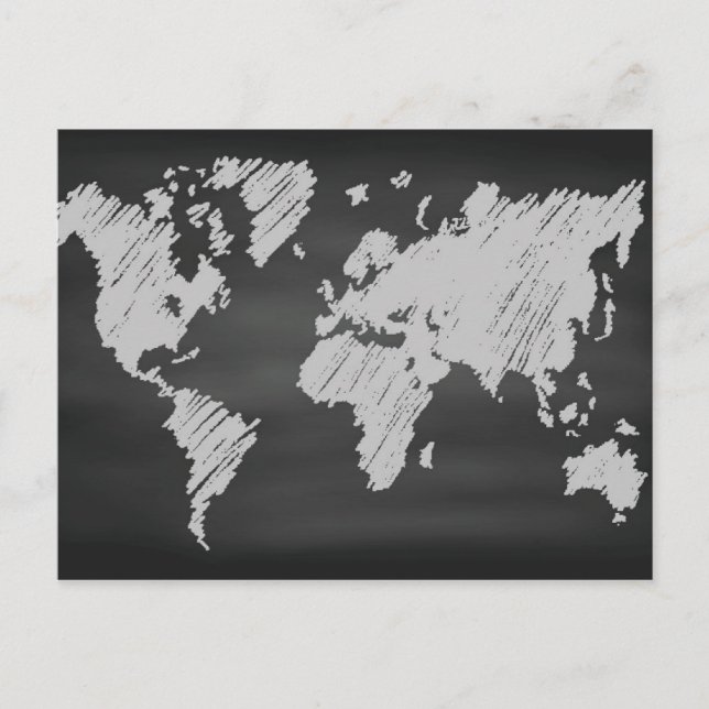 Postal Mapa mundial de cartón (Anverso)