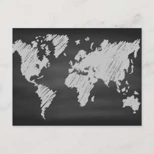 Postal Mapa mundial de cartón