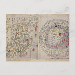 Postal Mapa mundial de Corea del Sur