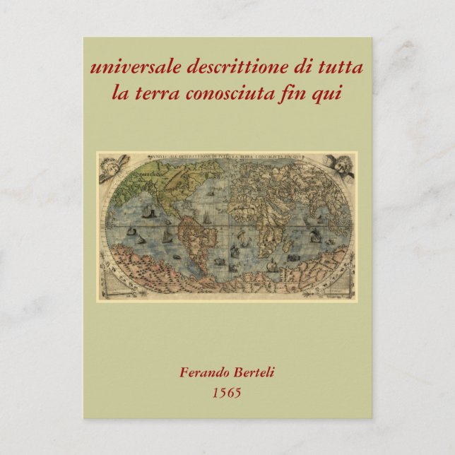 Postal Mapa Mundial de Ferando Berteli (Fernando Bertelli (Anverso)