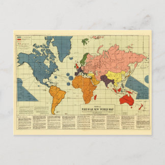Postal Mapa Mundial de la Posguerra (1942)