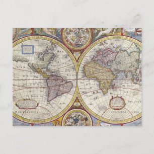 Postal Mapa Mundial de la Viña de 1626
