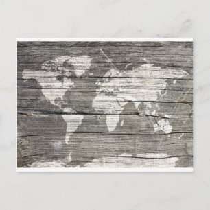 Postal mapa mundial de madera 8