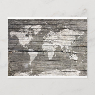 Postal mapa mundial de madera 8