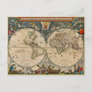 Postal Mapa mundial de Nova Totius Terrarum Orbis Tabula