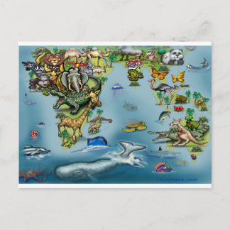 Postal Mapa mundial de Oceanía África