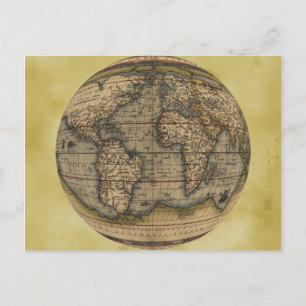 Postal Mapa mundial de Ortelius