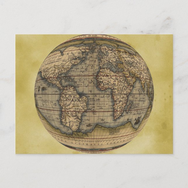 Postal Mapa mundial de Ortelius (Anverso)