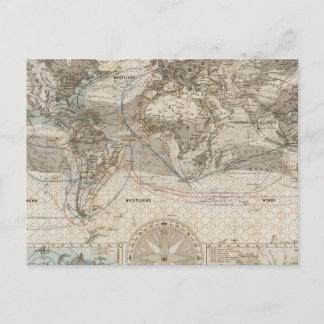 Postal Mapa mundial del flujo de aire