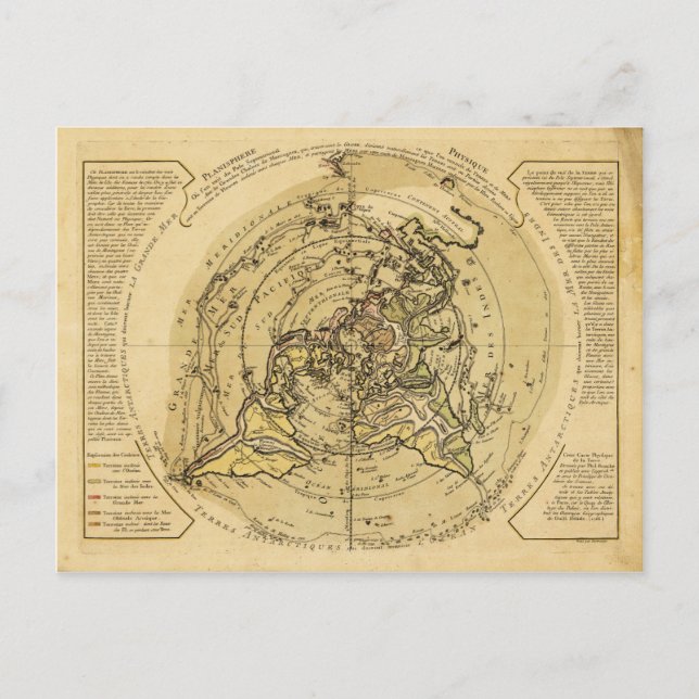 Postal Mapa Mundial del Polo Norte (1756) (Anverso)