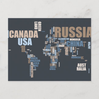 Postal Mapa mundial en palabras