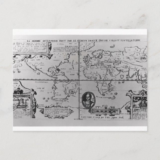 Postal Mapa mundial que detalla las expediciones (Anverso)