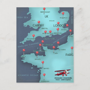 Postal Mapa Náutico del Canal de la Mancha
