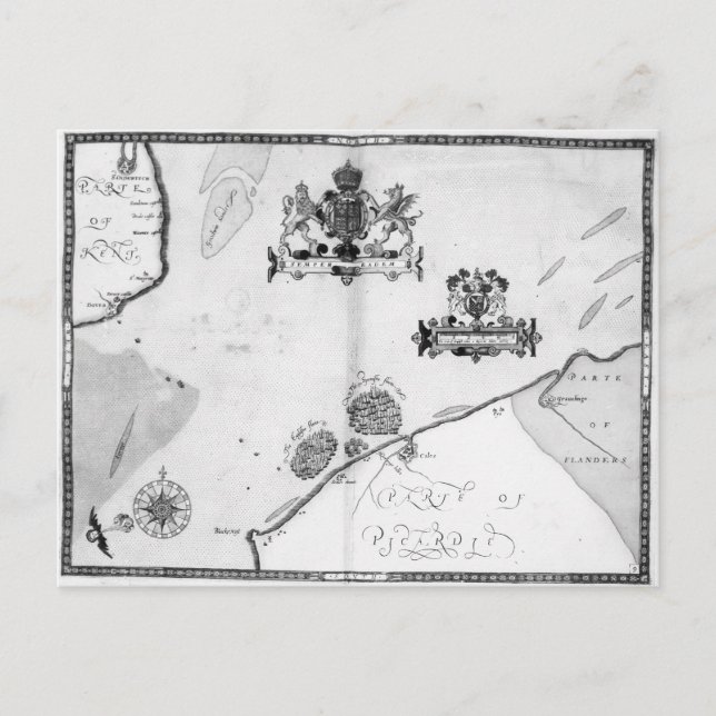 Postal Mapa No.9 que muestra la ruta de la flota Armada (Anverso)
