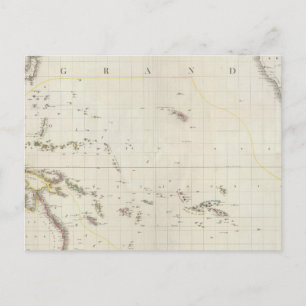 Postal Mapa norteamericano del Pacífico