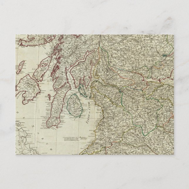 Postal Mapa nuevo y correcto de Escocia (Anverso)