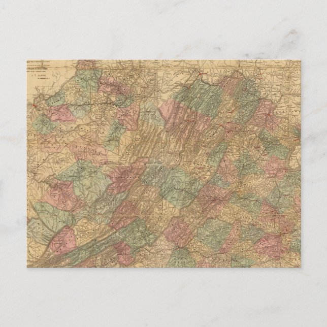 Postal Mapa oficial de Lloyd del estado de Virginia (Anverso)