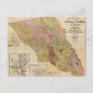 Postal Mapa oficial del condado de Sonoma, California (19