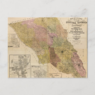 Postal Mapa oficial del condado de Sonoma, California (19