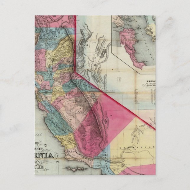 Postal Mapa oficial del estado de California (Anverso)