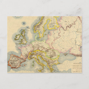 Postal Mapa orográfico de Europa