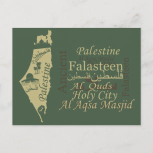 Postal Mapa palestino diseño ilustracion arte palestino